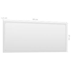 shumee magasfényű fehér forgácslap fürdőszobai tükör 90 x 1,5 x 37 cm