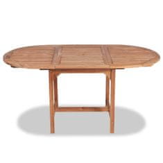 Greatstore tömör tíkfa kihúzható kerti asztal (110-160) x 80 x 75 cm