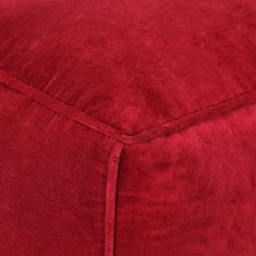 Greatstore rubinvörös pamutbársony puff 40 x 40 x 40 cm