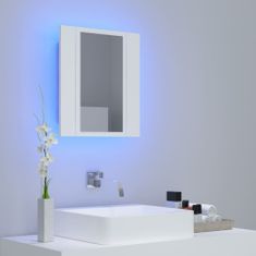 Greatstore fehér LED-es tükrös fürdőszobaszekrény 40 x 12 x 45 cm