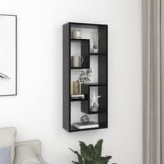 Greatstore magasfényű fekete forgácslap fali polc 36 x 16 x 90 cm