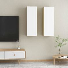 shumee 2 db fehér és tölgyszínű forgácslap TV-szekrény 30,5x30x90 cm