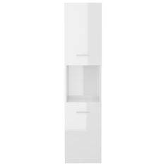 shumee magasfényű fehér forgácslap fürdőszobaszekrény 30 x 30 x 130 cm