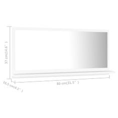Greatstore fehér forgácslap fürdőszobai tükör 80 x 10,5 x 37 cm