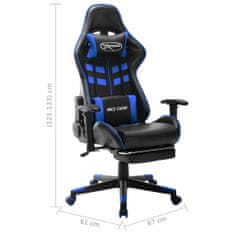 Vidaxl fekete és kék műbőr gamer szék lábtámasszal 20510