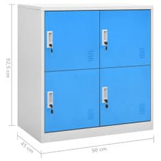 Greatstore 5 db világosszürke-kék acél zárható szekrény 90 x 45 x 92,5 cm