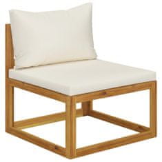 shumee 3057657 5 Piece Garden Lounge Set with Cushion Cream Solid Acacia Wood (311857+311859+311863)