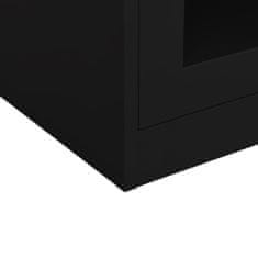 Greatstore fekete acél irodai szekrény 90 x 40 x 90 cm