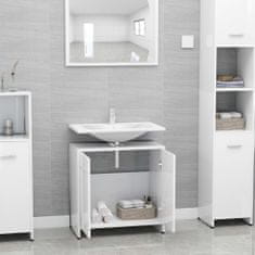 Greatstore magasfényű fehér forgácslap fürdőszobaszekrény 60 x 33 x 61 cm