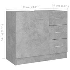 Greatstore betonszürke forgácslap mosdószekrény 63 x 30 x 54 cm
