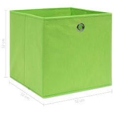 Greatstore 10 db zöld szövet tárolódoboz 32 x 32 x 32 cm