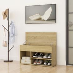 shumee sonoma-tölgyszínű forgácslap cipőtároló pad 80 x 30 x 45 cm 