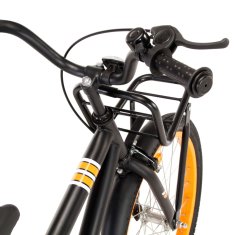 Greatstore fekete és narancssárga gyerekkerékpár elülső hordozóval 18"