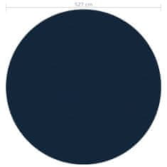 Greatstore fekete és kék napelemes lebegő PE medencefólia 527 cm