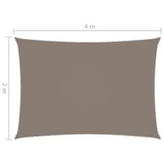 shumee tópszínű téglalap alakú oxford-szövet napvitorla 2 x 4 m