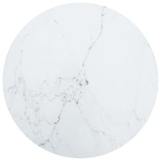 Greatstore fehér edzett üveg asztallap márványdizájnnal Ø 40 x 0,8 cm