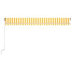 Greatstore sárga és fehér kézzel kihúzható LED-es napellenző 500 x 350 cm