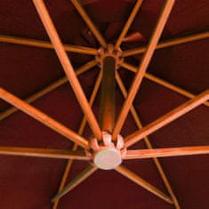 shumee terrakotta színű tömör fenyőfa függő napernyő rúddal 3,5x2,9 m