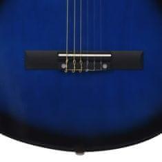 Greatstore 12 darabos 6 húros kék akusztikus western gitárszett 38"