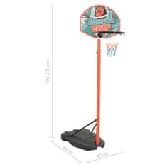 Greatstore hordozható állítható kosárlabdajáték-szett 180-230 cm