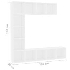 shumee 3-részes fehér könyv-/TV-szekrényszett 180 x 30 x 180 cm