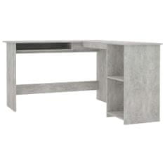 shumee betonszürke forgácslap L-alakú sarok-íróasztal 120x140x75 cm