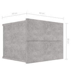 shumee 2 db betonszürke forgácslap éjjeliszekrény 40 x 30 x 30 cm