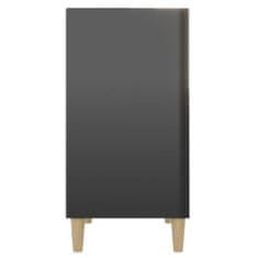 Greatstore magasfényű fekete forgácslap tálalószekrény 57 x 35 x 70 cm