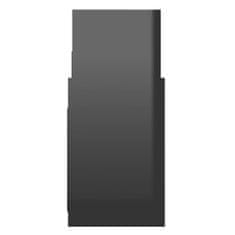 Greatstore magasfényű fekete forgácslap kisszekrény 60 x 26 x 60 cm