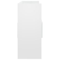 shumee magasfényű fehér forgácslap tálalószekrény 105 x 30 x 70 cm