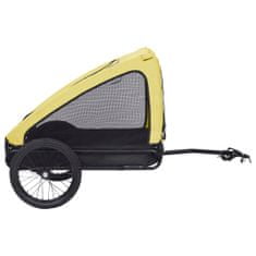 Vidaxl sárga és fekete kisállatszállító kerékpár-utánfutó 92596