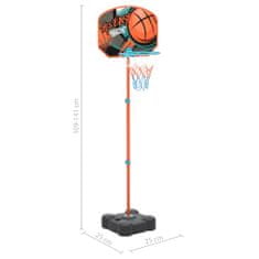 Vidaxl hordozható és állítható gyermek kosárlabda szett 109-141 cm 80355