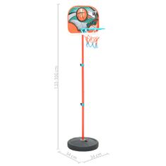 Greatstore hordozható állítható kosárlabdajáték-szett 133-160 cm
