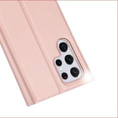 Dux Ducis Skin Pro bőr könyvtok Samsung Galaxy S22 Ultra, rózsaszín