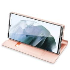 Dux Ducis Skin Pro bőr könyvtok Samsung Galaxy S22 Ultra, rózsaszín