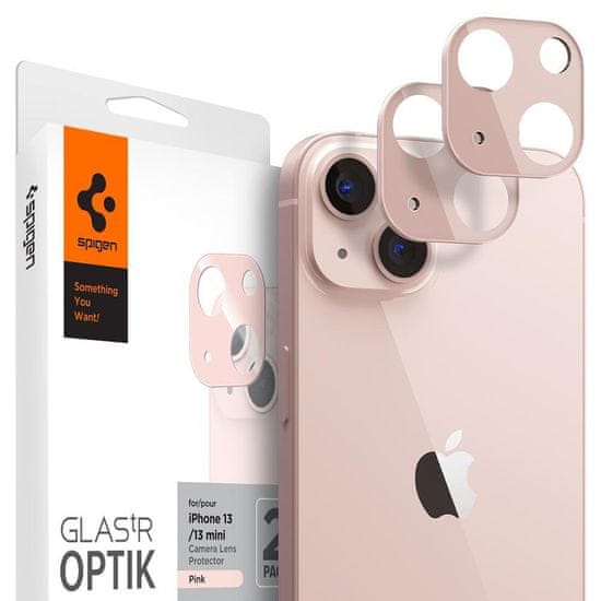 Spigen Optik.Tr 2x üvegfólia kamerára iPhone 13 / 13 mini, rózsaszín