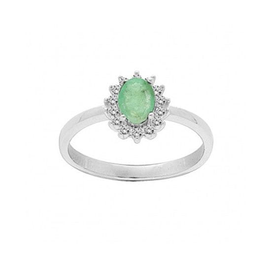 Brilio Silver Gyönyörű ezüst gyűrű smaragddal R-FS-5626E