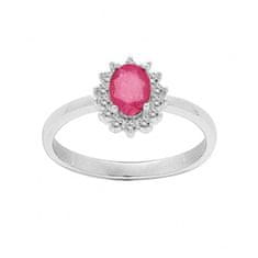 Brilio Silver Gyönyörű ezüst gyűrű rubinnal R-FS-5626R (Kerület 50 mm)