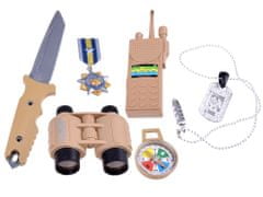 RAMIZ Katonai készlet (fegyverek, távcső, kézigránát, sisak, gázálarc, iránytű, dögcédula)