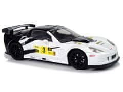 Lean-toys Versenyautó sportkocsi R/C 1:18 Corvette C6.R fehér 2.4 G lámpák