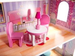 Aga MDF Babaház bútorokkal 70 cm Rózsaszín LED