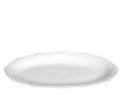 Clayre & Eef Porcelán tálaló tányér fehér ovális Provence 23x15 cm