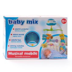 Baby Mix Körhinta a kiságy fölött fényvetítővel piros