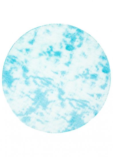Chemex Szőnyeg Selyem Puha, Vastag, Bozontos Kör Mr-582 Dyed Kék