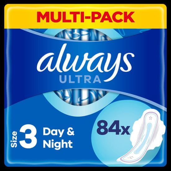 Always Ultra egészségügyi betét Day & Night (V3) szárnyakkal, 84 db