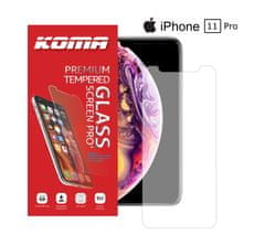 KOMA Védő edzett üveg az iPhone 11 Pro készülékhez, 2,5 D lekerekítés, 9H keménységű