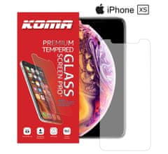 KOMA Védő edzett üveg iPhone XS készülékhez, 2,5 D lekerekítés, keménység 9H