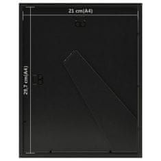 Greatstore 3 db 3D-s fekete fényképkeret 15 x 20 cm-es képhez 21 x 29,7 cm