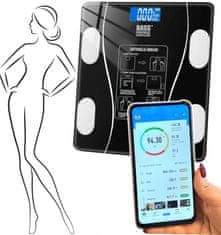 Bass Polska Intelligens LCD fürdőszobai mérleg bluetooth alkalmazással