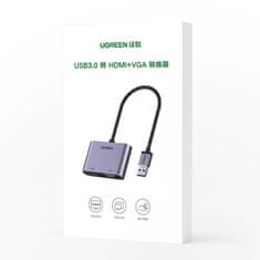 Ugreen CM449 adapter USB - HDMI 1.3 / VGA 1.2, szürke